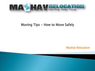 Moving Tips – How To Move Safely
