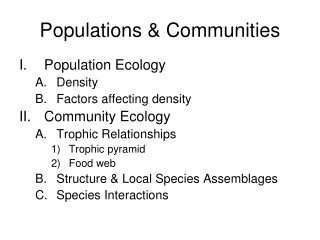 Populations & Communities