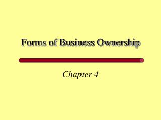 forms of business organization according to ownership