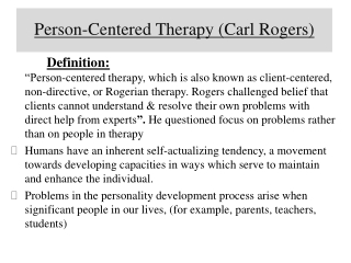 Person-Centered Therapy (Carl Rogers)