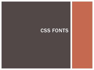 CSS FONTS