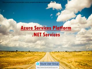Azure Services Platform .NET Services