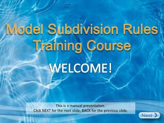 Model Subdivision Rules Training Course