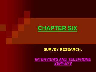 CHAPTER SIX
