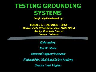 TESTING GROUNDING SYSTEMS