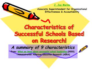Characteristics of Successful Schools Based on Research!