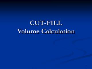CUT-FILL Volume Calculation
