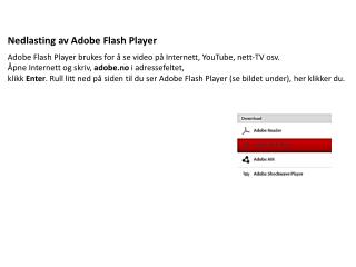 Nedlasting av Adobe Flash Player