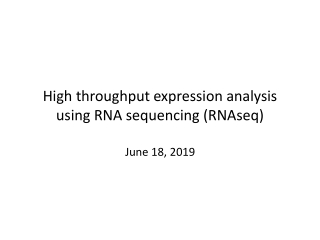 High throughput expression analysis using RNA sequencing ( RNAseq )