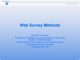 Web Survey Methods