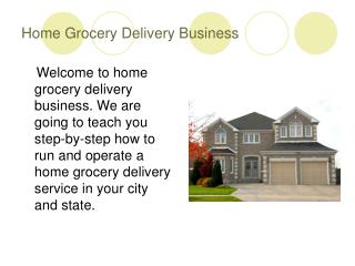 Home Grocery Delivery Business