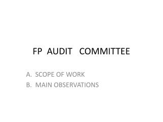 FP AUDIT COMMITTEE