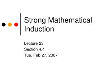 Strong Mathematical Induction