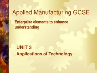 Applied Manufacturing GCSE