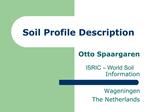 Soil Profile Description