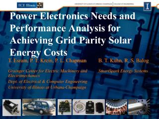 Power Electronics Needs and Performance Analysis for Achieving Grid Parity Solar Energy Costs