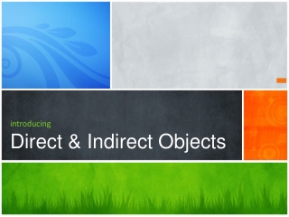 introducing Direct & Indirect Objects