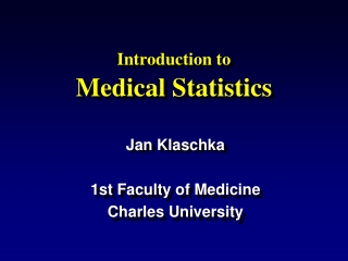Introduction to Medical Statistics