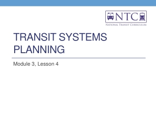 Transit Systems Planning