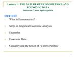 Lecture 1: THE NATURE OF ECONOMETRICS AND ECONOMIC DATA Instructor: Victor Aguirregabiria