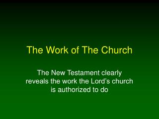 The Work of The Church