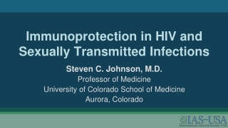 Immunoprotection in HIV and Sexually Transmitted Infections