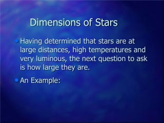 Dimensions of Stars