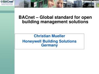 BACnet – Global standard for open building management solutions