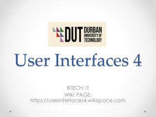 User Interfaces 4