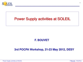 Power Supply activities at SOLEIL