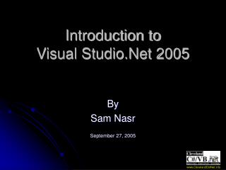 Introduction to Visual Studio.Net 2005