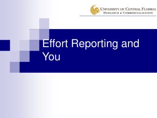 Effort Reporting and You