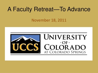 A Faculty Retreat—To Advance