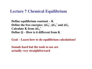 Lecture 7 Chemical Equilibrium