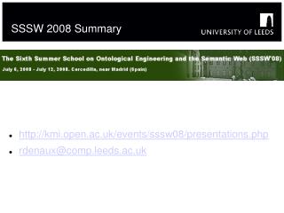 SSSW 2008 Summary