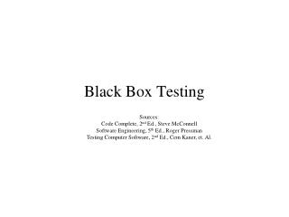 Black Box Testing