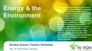 Nuclear Science Teacher Workshop