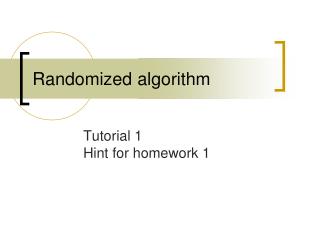 Randomized algorithm