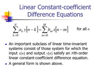 Linear Constant-coefficient Difference Equations