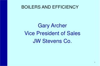 BOILERS AND EFFICIENCY