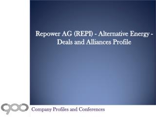 Repower AG (REPI) - Alternative Energy - Deals and Alliances