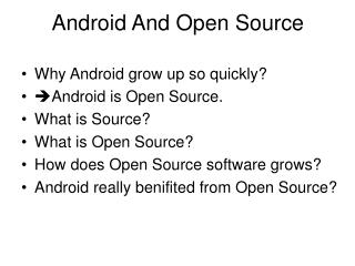Android And Open Source
