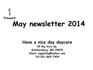 May newsletter 2014