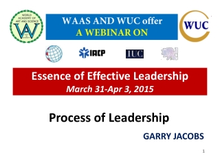 Essence of Effective Leadership March 31-Apr 3, 2015