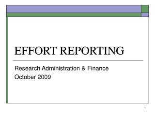 EFFORT REPORTING
