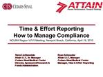 Time Effort Reporting How to Manage Compliance NCURA Region VI