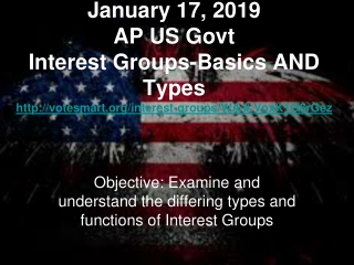 Objective: Examine and understand the differing types and functions of Interest Groups