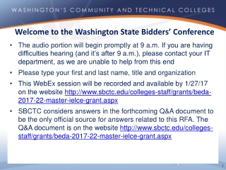 Welcome to the Washington State Bidders’ Conference