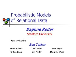 Probabilistic Models of Relational Data