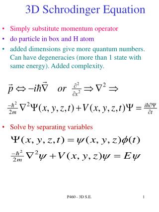 3D Schrodinger Equation